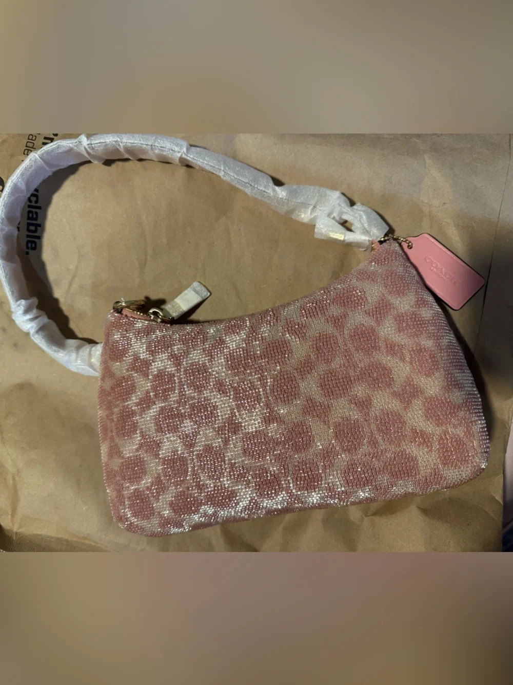 Coach Pink Beaded Teri